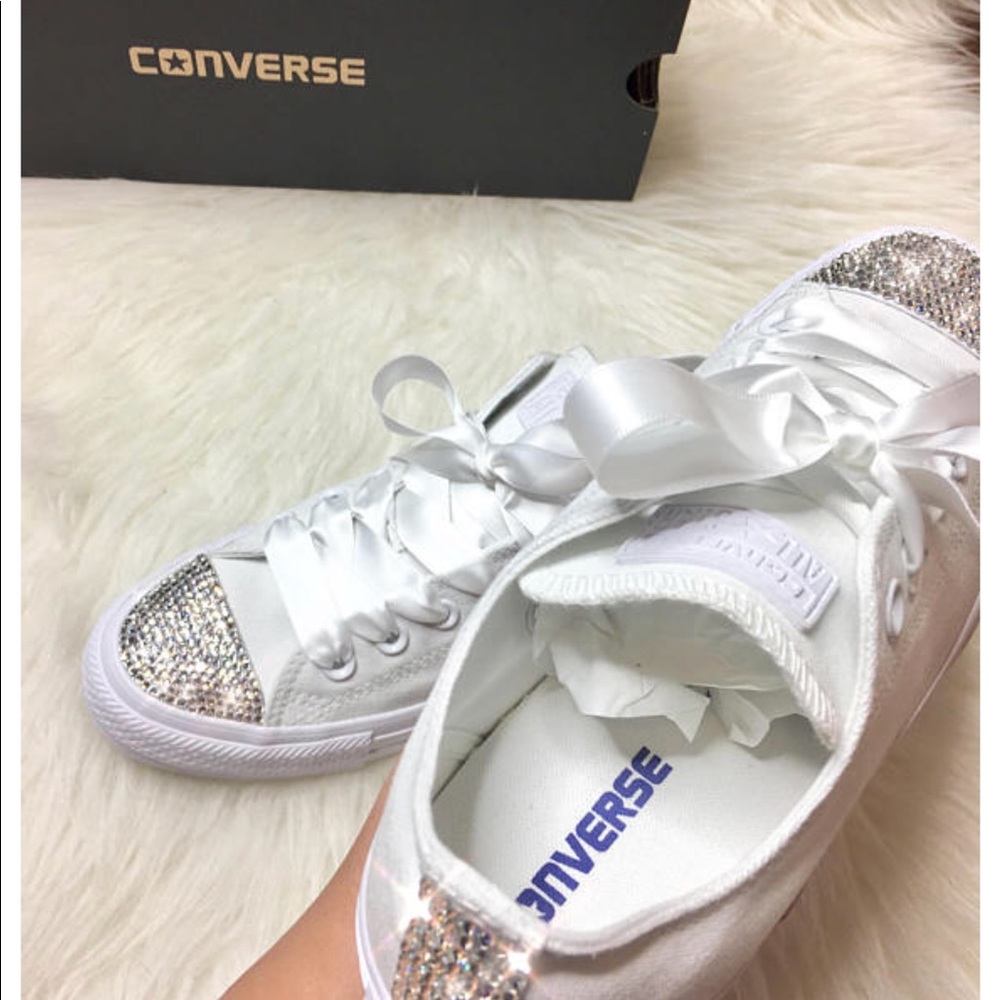 Swarovski Crystal CONVERSE Bling Wedding sneakers - Picture 4 of 6